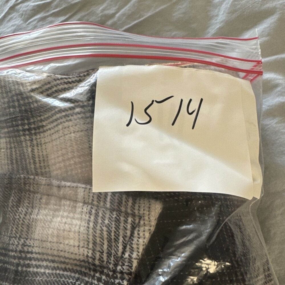 Plaid Flannel Shirt 3XL Embroidered Skull Rose Black White  Long Sleeve Nova Men - Picture 16 of 16